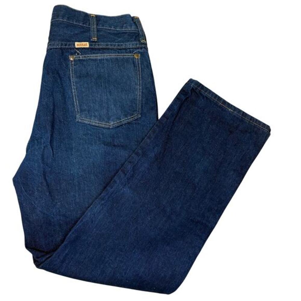 Rustler Straight Leg Jeans Mens 36x30 Dark Indigo Vintage Made in USA‎ Talon Zip